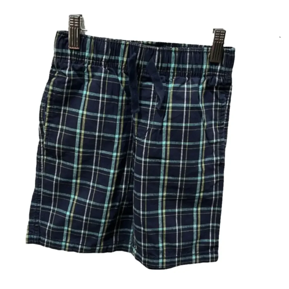 Gymboree elastic waist boys blue &green shorts size 6 GUC